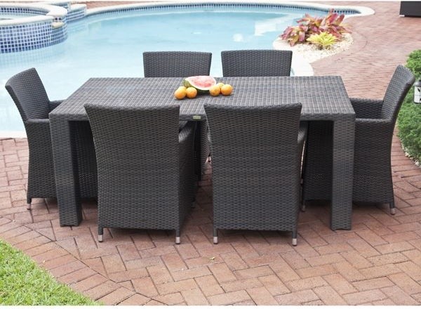 Outdoor Wicker Dining Table And Chairs, Chicago Wicker Patio Furniture