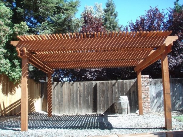 Design ideas for a medium sized traditional back patio in Sacramento with gravel and a pergola.