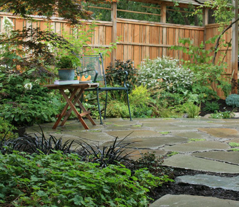 Inspiration for a mid-sized zen patio remodel in Seattle