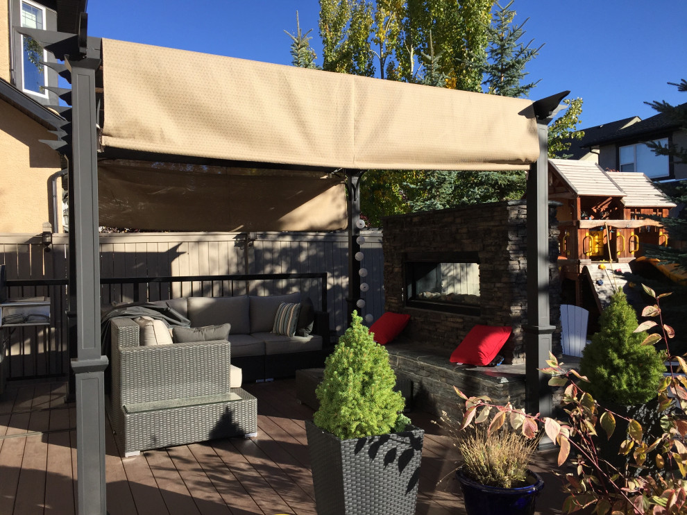 Aspen Deck & Outdoor Fireplace Patio Calgary by Twisted Rock