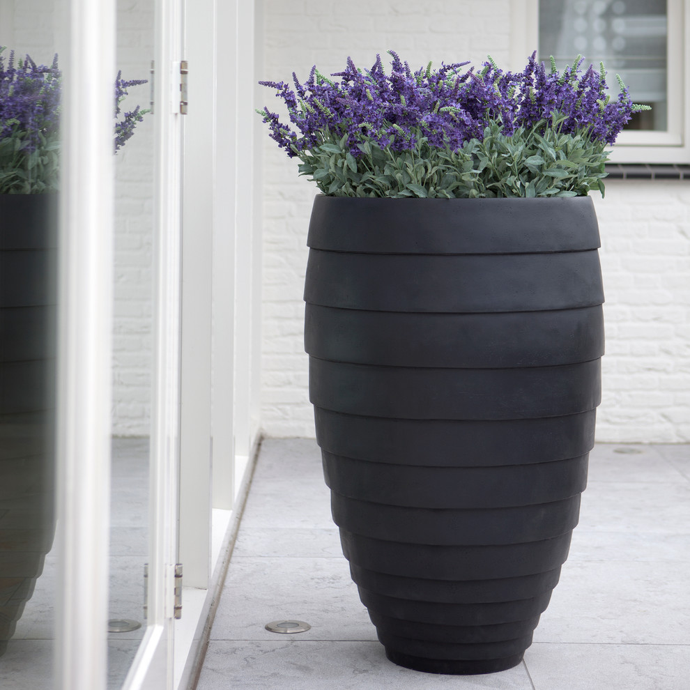 AuthenTEAK Lightweight Fiberglass Planters Modern Patio Atlanta