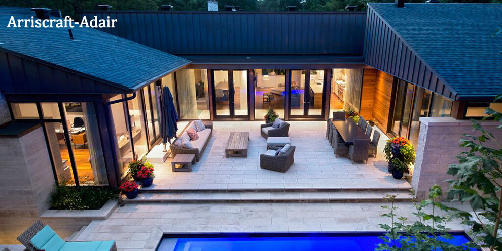 Свежая идея для дизайна: двор в стиле модернизм - отличное фото интерьера
