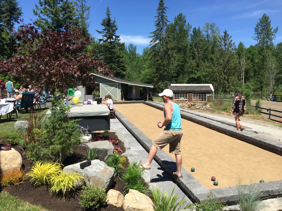 Backyard Bocce Court & Outdoor Entertainment Patio Seattle by