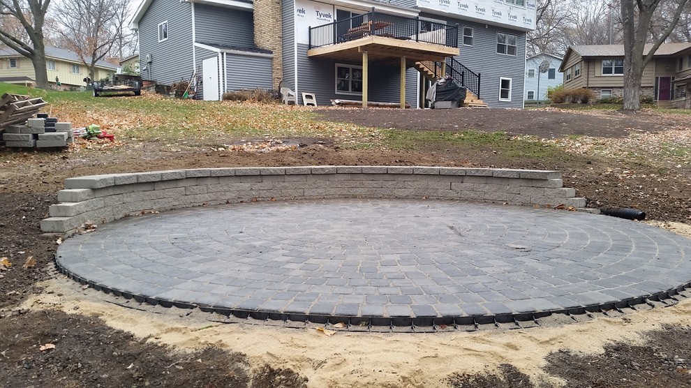 Backyard Deck, Patio, and Firepit Transitional Patio Minneapolis