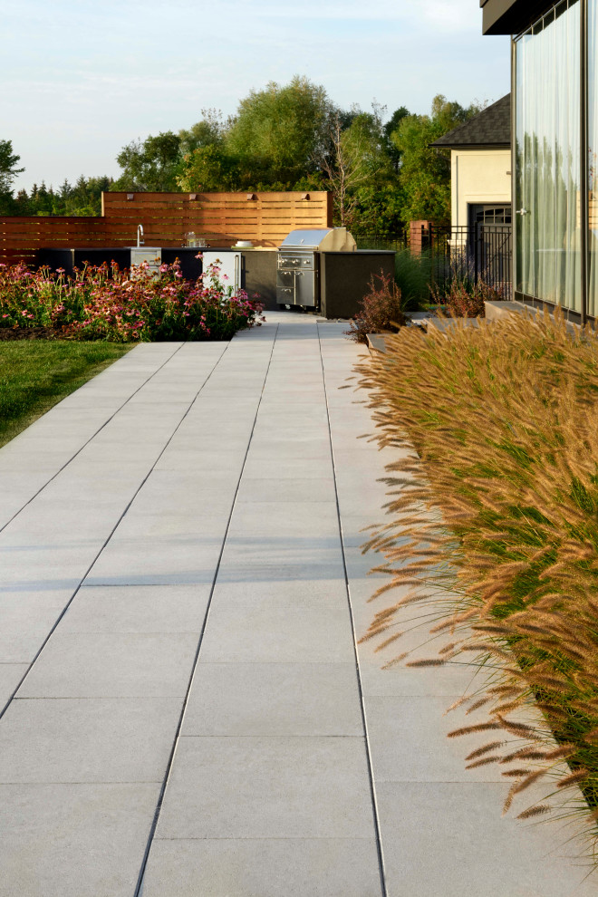 Patio - eclectic backyard concrete paver patio idea in Toronto