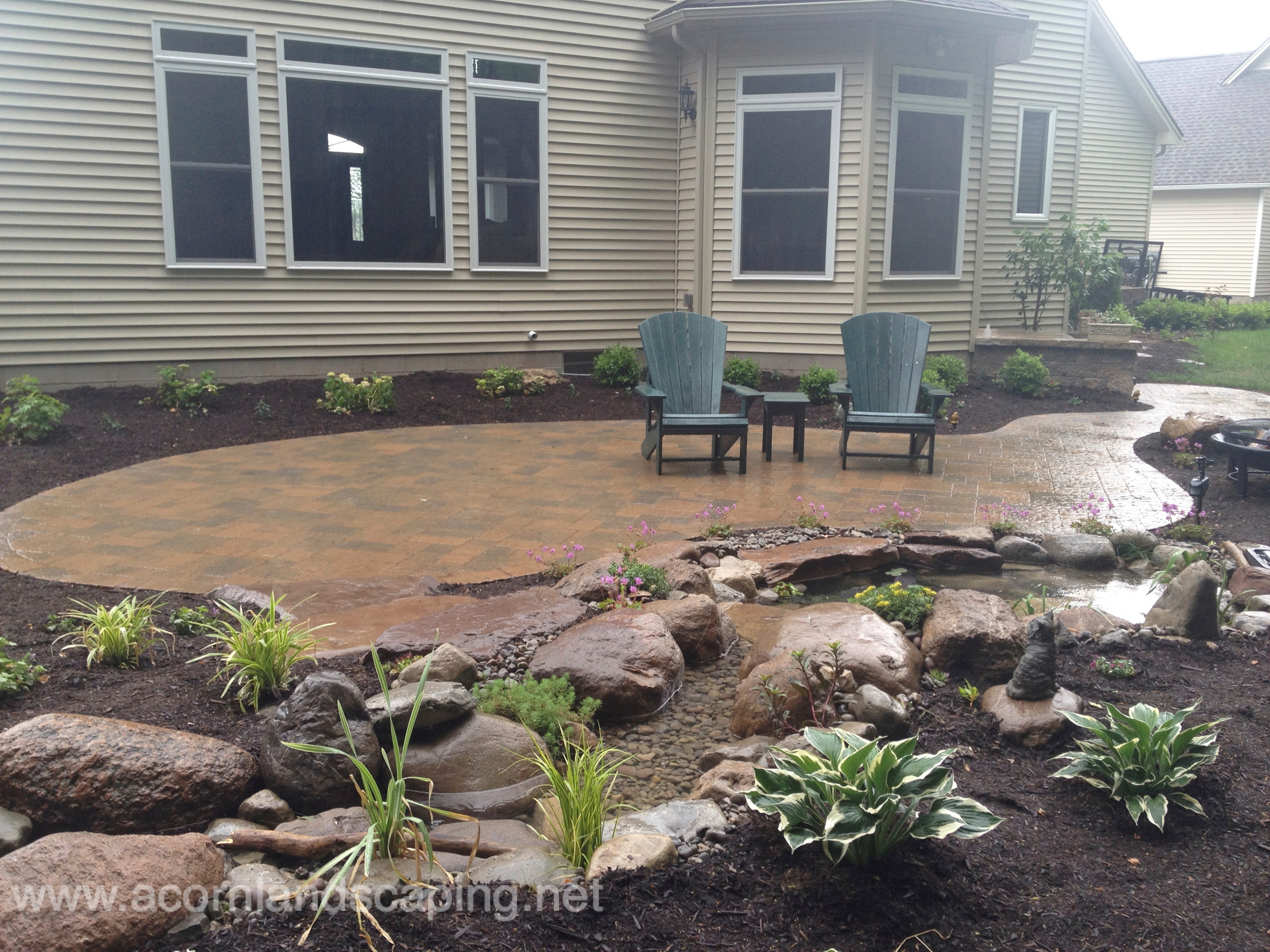 Backyard Patio Designs Pavers Stone Designer In Rochester Ny Traditional Patio New York By Acorn Ponds Waterfalls Houzz