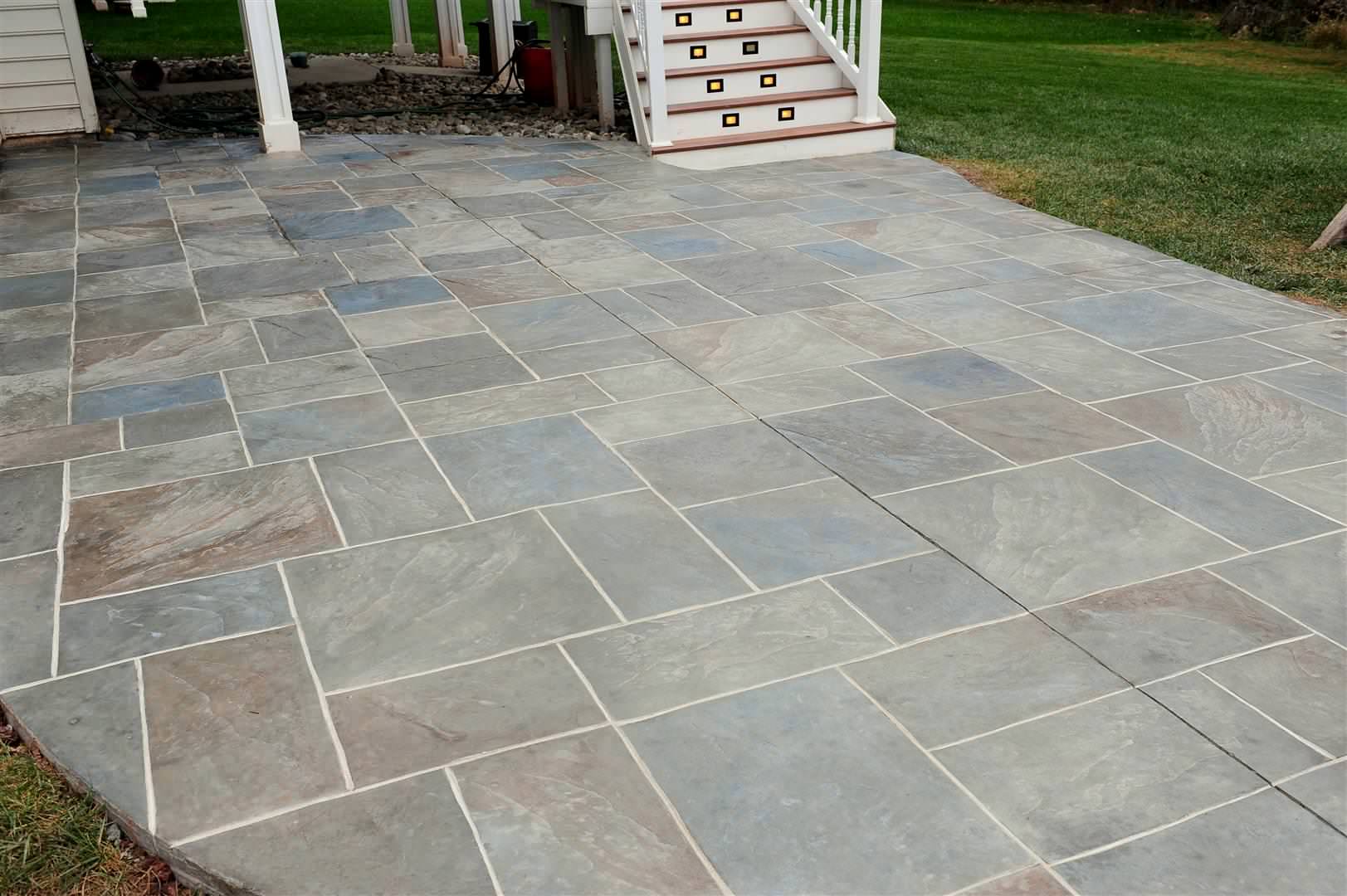 Backyard Patio With Multi Color Grouted Stamped Concrete Traditional Patio Dc Metro By Salzano Custom Concrete Houzz