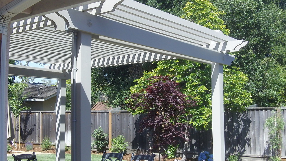 Photo of a medium sized classic back patio in San Francisco with a pergola.
