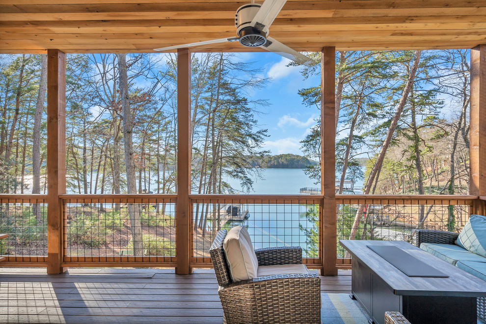 Baldridge Lake Cottage Rustic Patio Atlanta by Bonsai