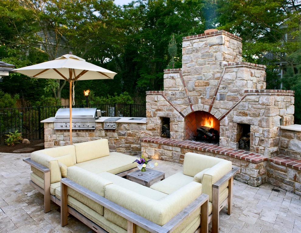 Design ideas for a contemporary patio in DC Metro with a bbq area.