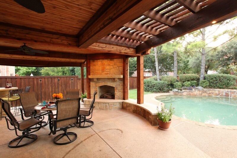 Beautiful Pavilion and Corner Fireplace - Traditional - Patio - Dallas ...