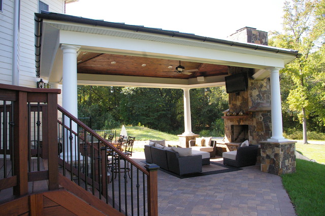 Before & After: Custom Outdoor Living Area - Traditional - Patio ...