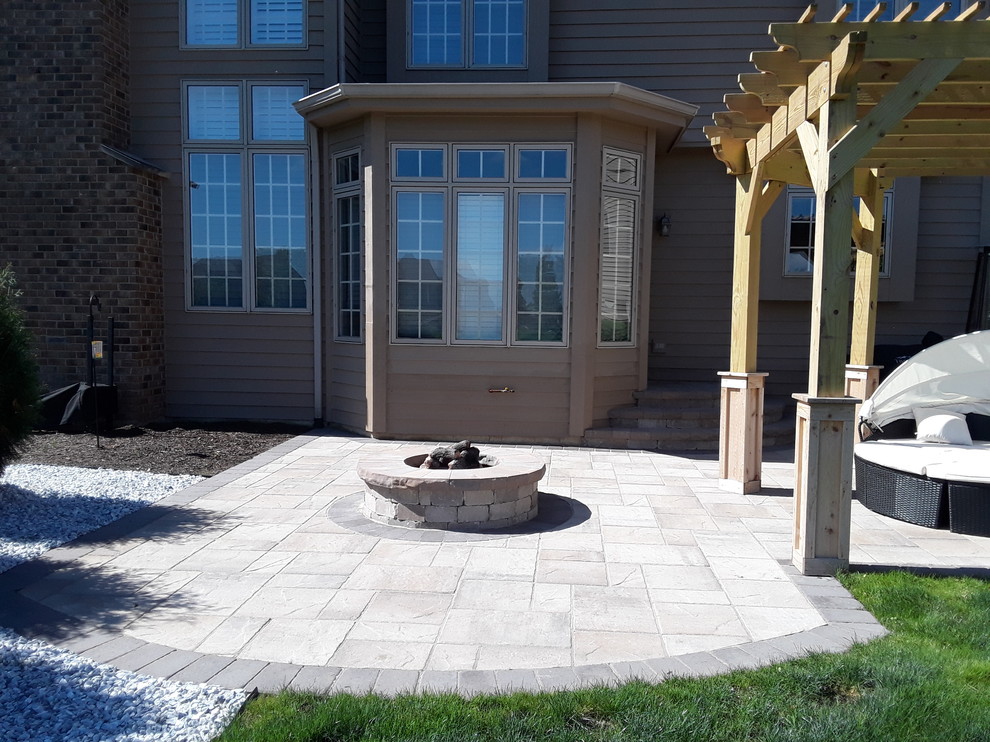 Belgard Paver Patio with built-in Fire pit and Pergola by Batavia, IL ...