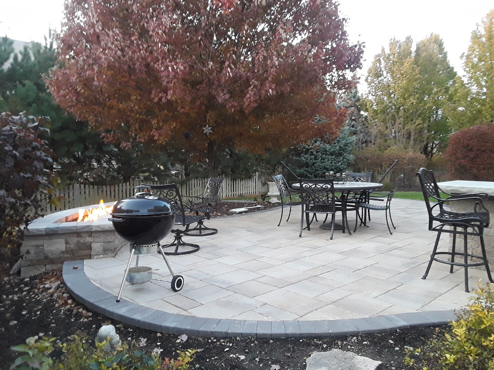 Belgard Paver Patio with Ribbon Firepit by Naperville, IL Patio