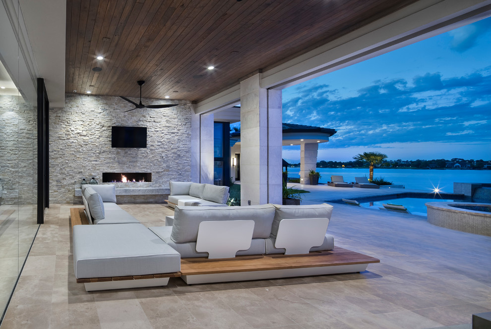 Bentwater Lakehouse Contemporary Patio Houston by JAUREGUI