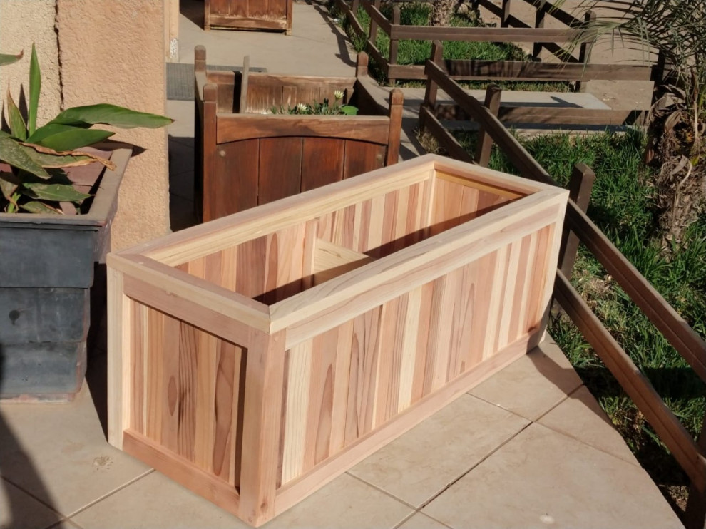Best Redwood Planter Boxes Rustic Patio San Diego by Best