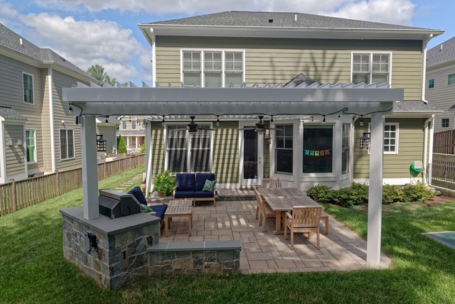 Bethesda Equinox Adjustable Louvered Roof Patio And Grill Station American Craftsman Patio Washington D C Von Core Outdoor Living Houzz