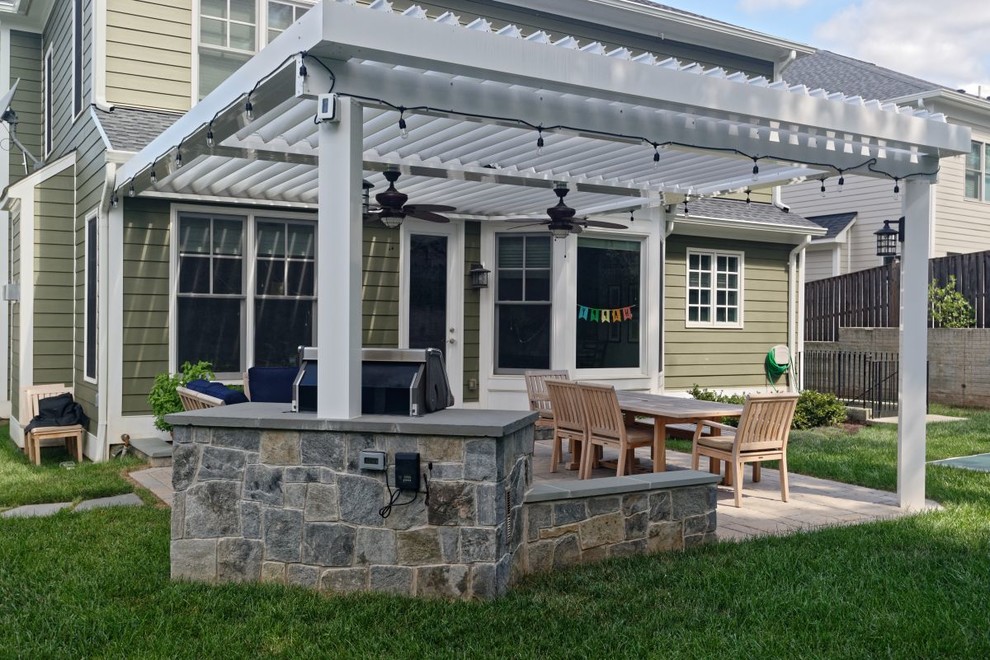 Bethesda Equinox Adjustable Louvered Roof Patio And Grill Station Craftsman Patio Dc Metro By Core Outdoor Living