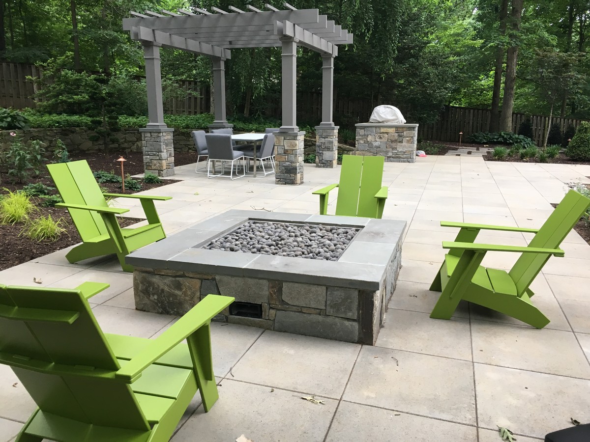 Bethesda Patio with Pergola, Fire Pit, and Outdoor Kitchen