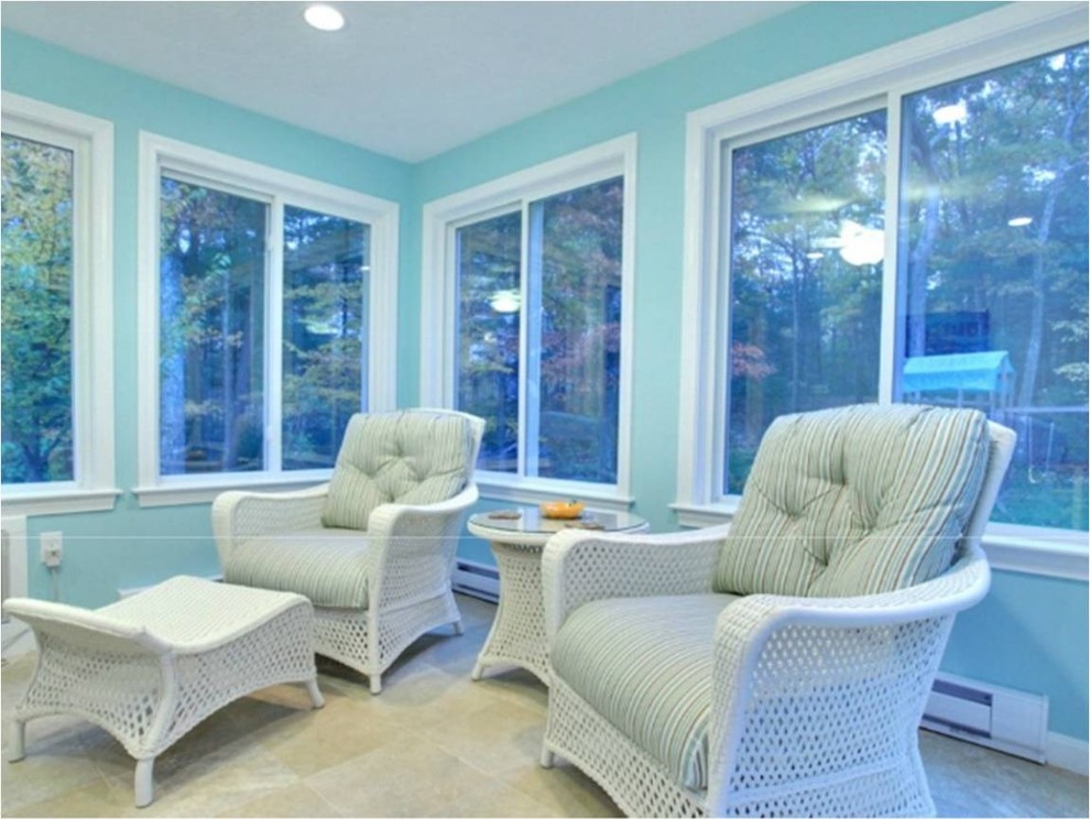 Blue Sunroom Traditional Patio Boston by Masters Touch Design