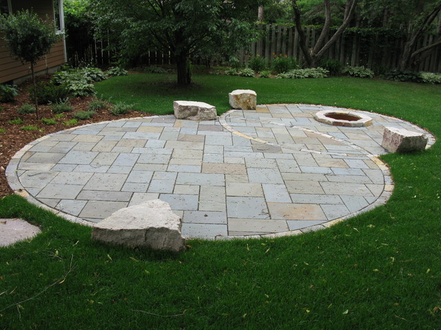 Bluestone Patio With Fire Pit Contemporary Patio Minneapolis By Mike Porwoll Bachman S Landscaping Houzz Uk