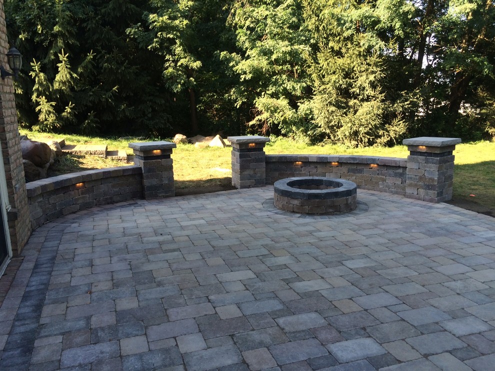 Brick Patios Modern Patio Detroit by Design One Landscaping Houzz