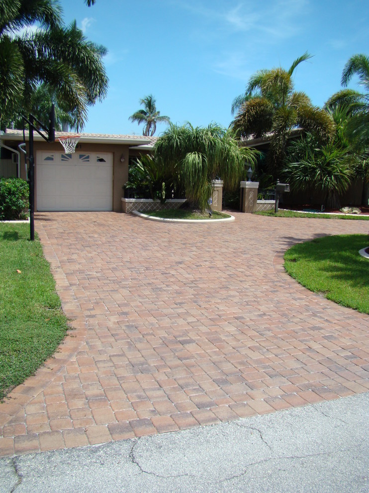 Brick Paver Driveway Sealed with Cobble Loc Traditional Patio