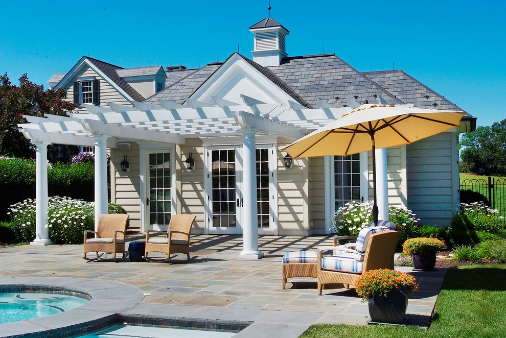 Inspiration for a classic patio in Philadelphia with a pergola.