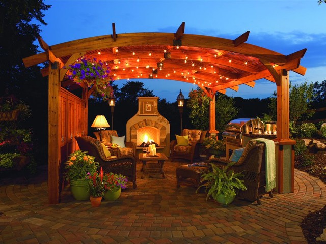 Budget Outdoor Fireplace Transitional, Patio With Fireplace And Hot Tub