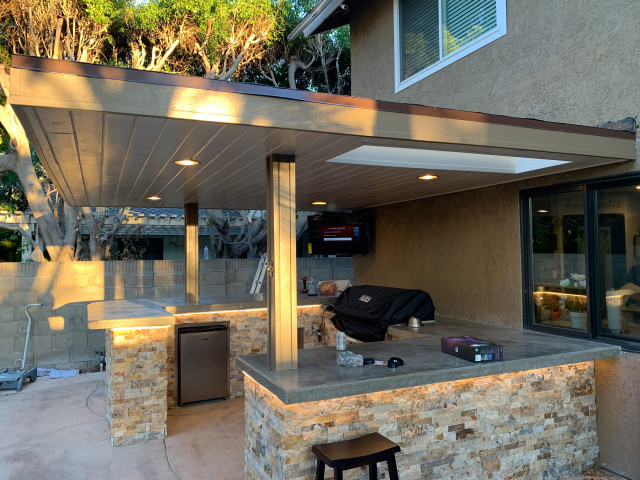 Built In BBQ and Patio Cover - Modern - Patio - Orange County - by JRR ...