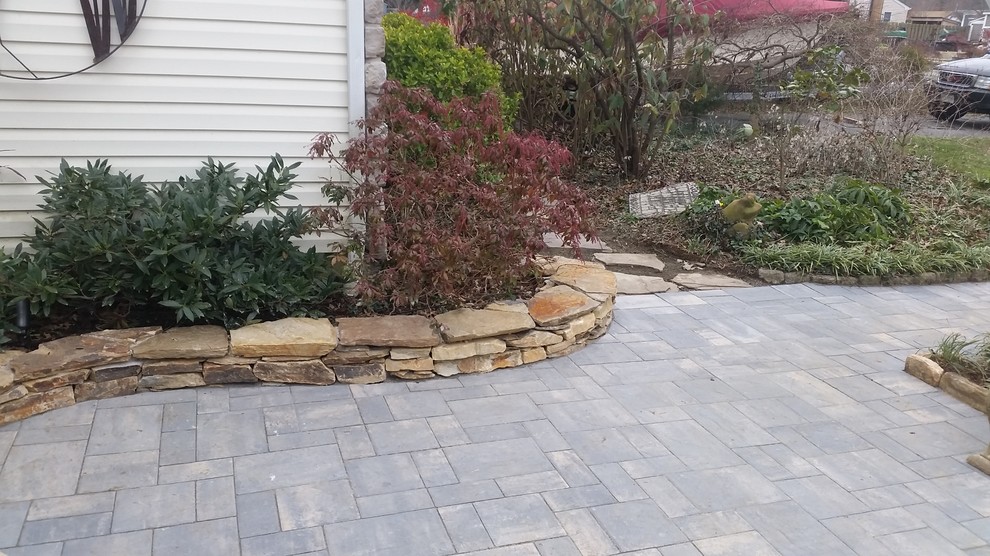 Cambridge paving stone, natural stone wall Clásico Patio