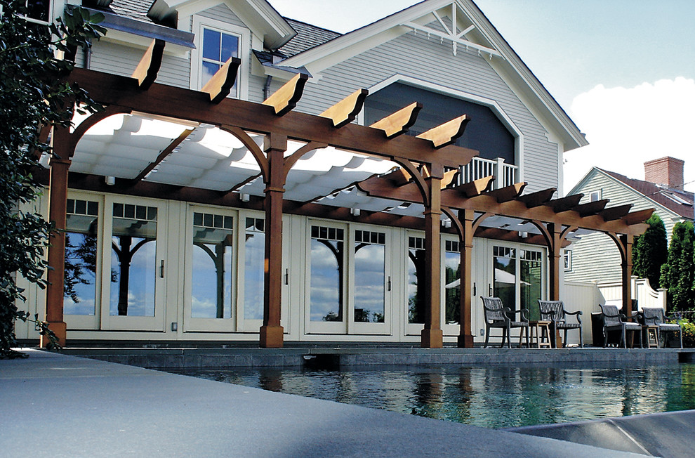 Canopies on pergola in CT Patio Columbus by ShadeTree® Retractable Canopies Houzz