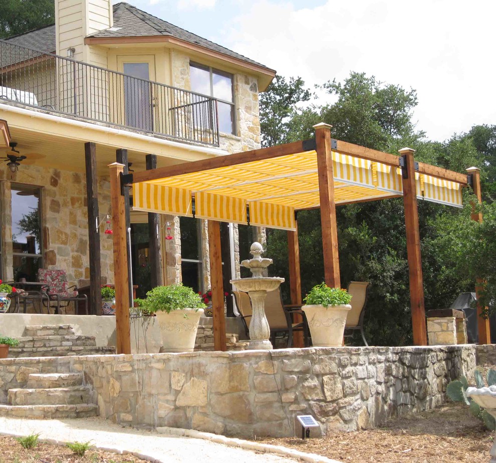 Canopies on wood structure built with Garden Getaway Bracket Kit