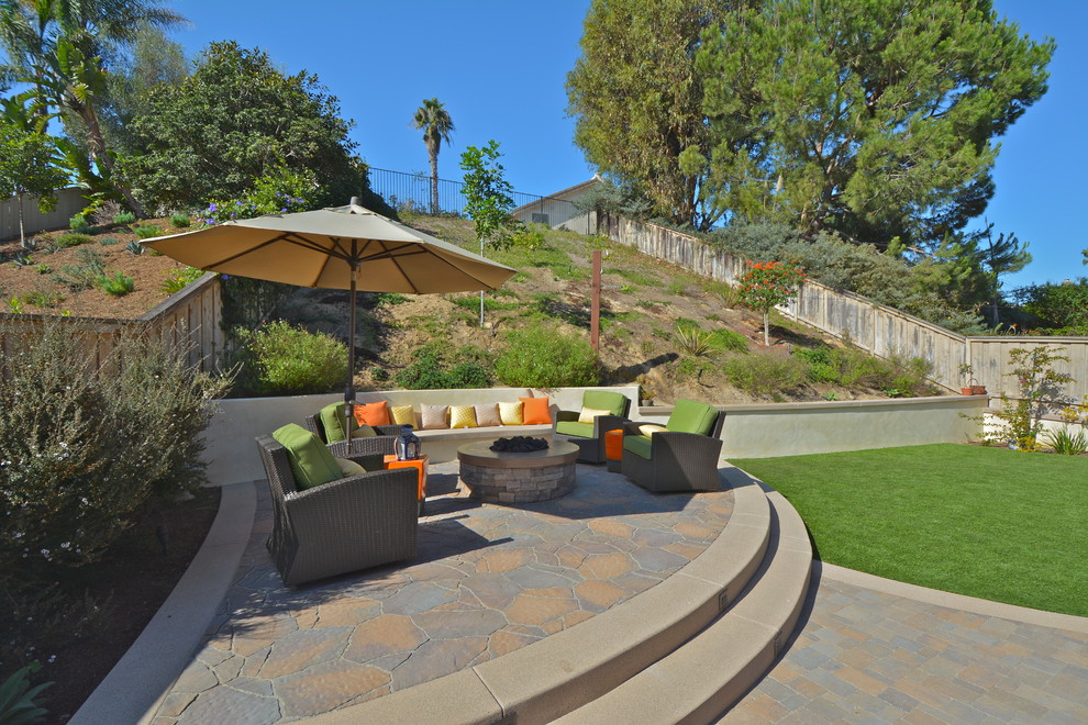 Carmel ValleyBBQ, Firepit & Decorative Hardscape Modern Patio