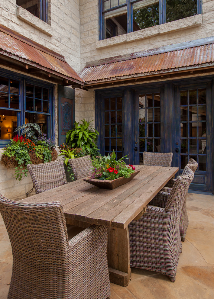 Inspiration for a rustic patio remodel in Dallas