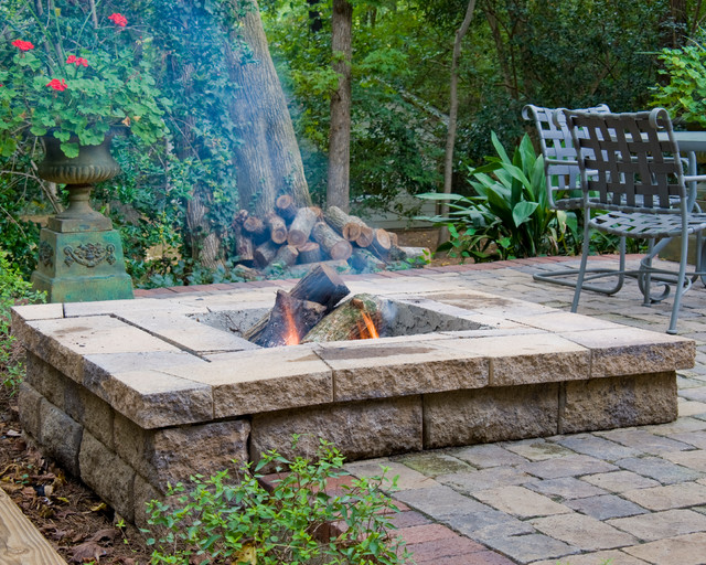 Charlotte Paver Patio and Fire Pit Traditional Patio Charlotte