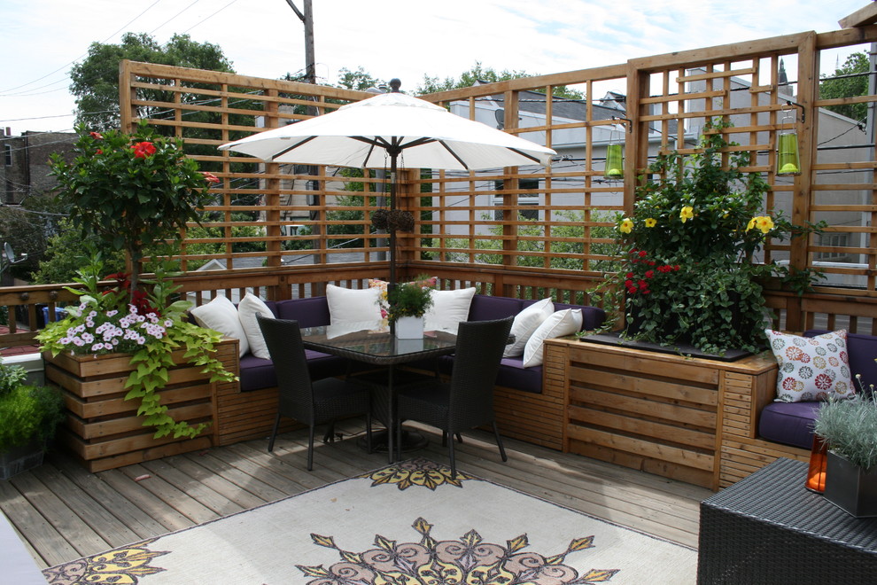Elegant patio photo in Chicago with decking