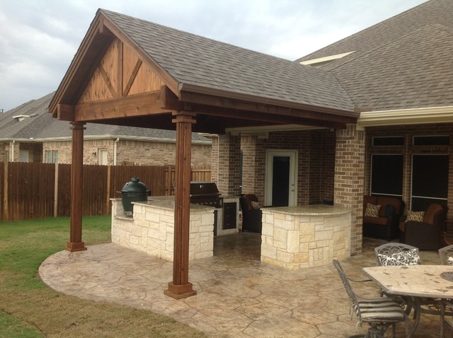 Closed Gable Roof Traditional Patio Dallas by Urban Oasis