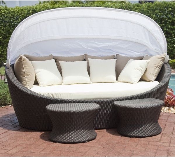 Coastal Wicker Outdoor Daybed Contemporary Patio Chicago By Home Infatuation