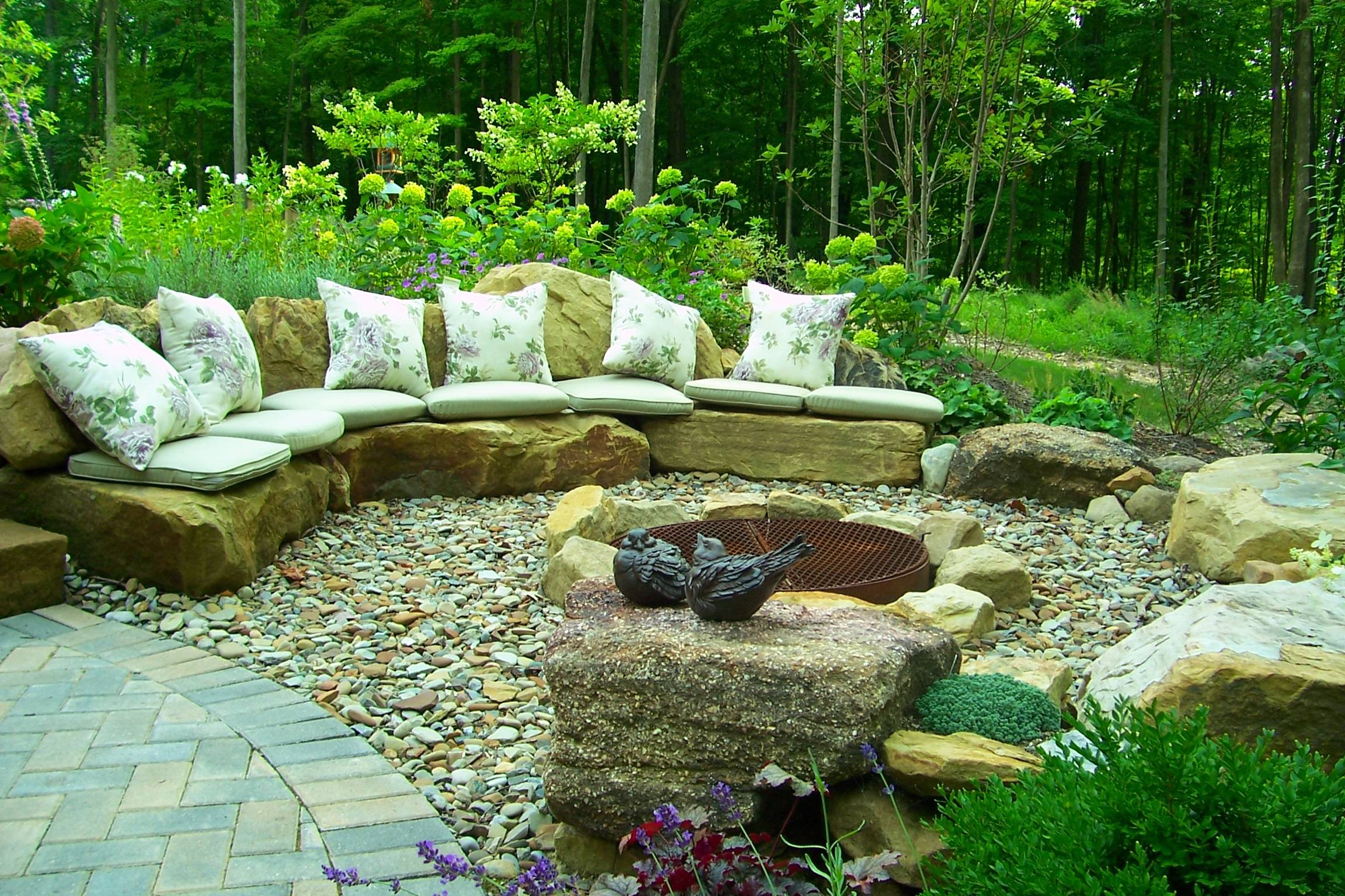 outdoor rock seating