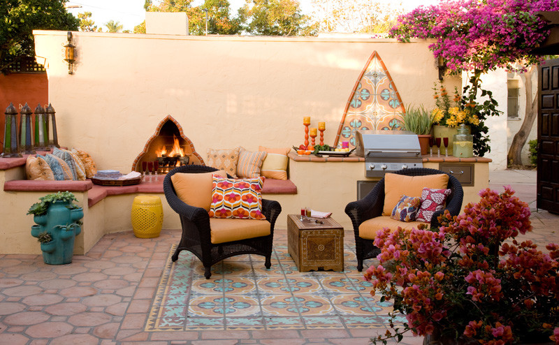 This is an example of a bohemian patio in San Diego.