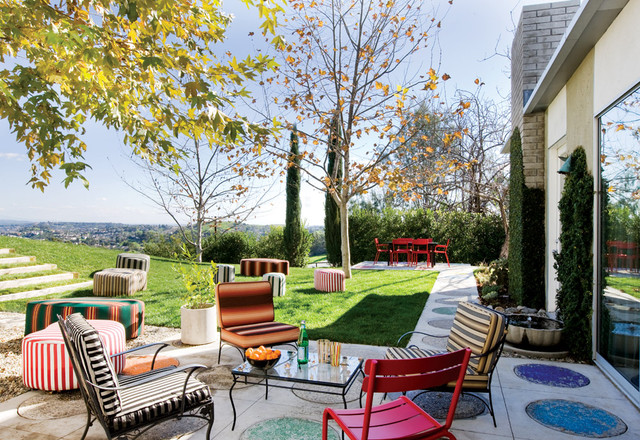 colorful garden chairs