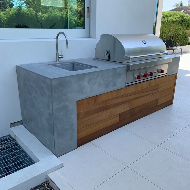 Concrete BBQ Surround Modern Patio Other by User Houzz AU
