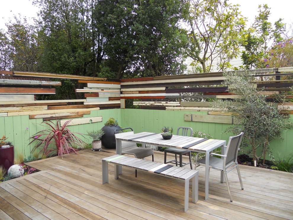 Inspiration for a contemporary patio remodel in San Francisco with decking