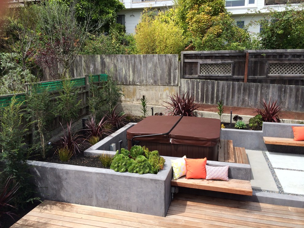 Design ideas for a contemporary patio in San Francisco with concrete slabs and no cover.