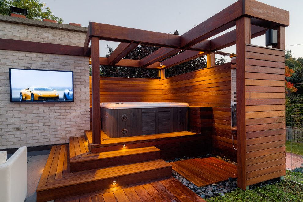 Contemporary Pergola + Hot Tub Contemporary Patio Toronto by BonaVista LeisureScapes Houzz
