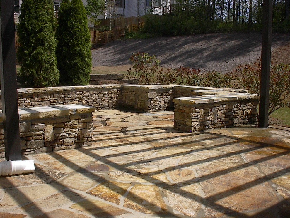 Contemporary Pergola over Stone Patio Contemporary Patio Atlanta