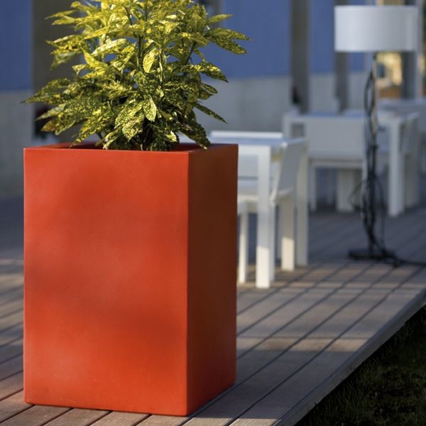 Contemporary Tall Square Indoor Outdoor Planter Modern Patio Chicago By Home Infatuation Houzz