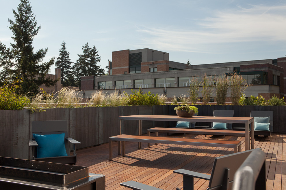 Corten Steel Planters Roof Deck Portland - Modern - Patio - Portland