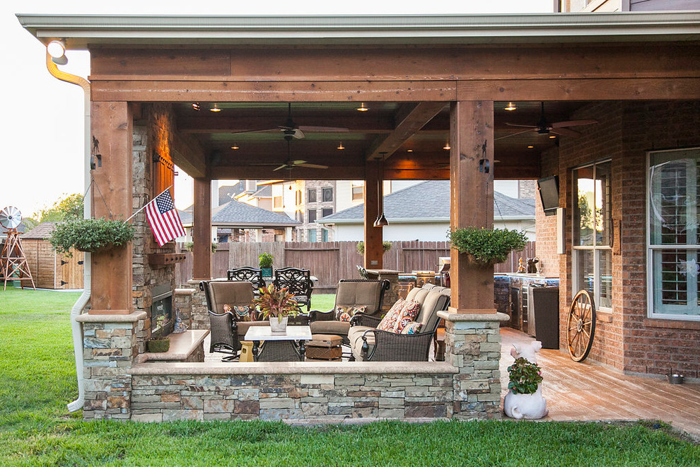Covered Patio Outdoor Kitchen Katy Tx Rustic Patio Houston By Tradition Outdoor Living Houzz